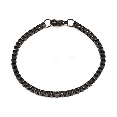 304 Stainless Steel Box Chain Bracelets for Women Men BJEW-H643-02EB-1