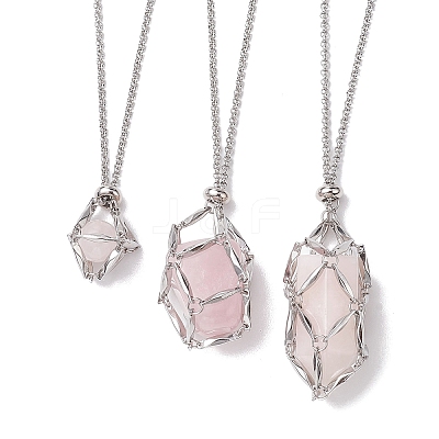 Non-Tarnish 3Pcs 3 Styles 304 Stainless Steel Macrame Pouch Necklace Makings NJEW-JN04901-02-1
