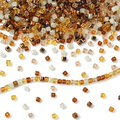 500Pcs Cube Glass Beads GLAA-YWC0005-01F-1