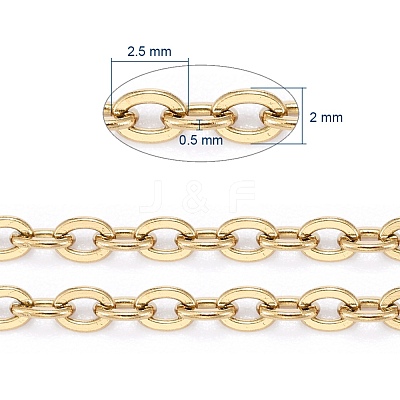 3.28 Feet Ion Plating(IP) 304 Stainless Steel Cable Chains X-CHS-H007-55G-1