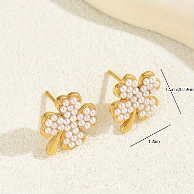 Elegant and Versatile Four-Leaf Clover Stud Earrings for Women CY8826-1