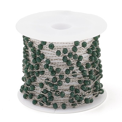Glass Round Beaded Chains CHS-B003-04F-1