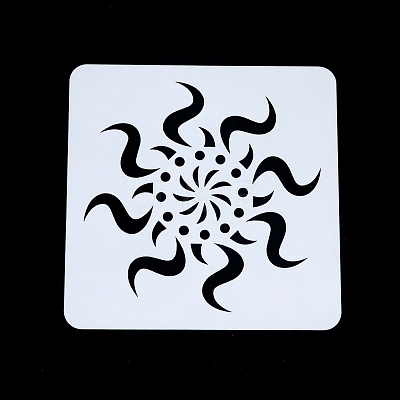 Flower Pattern Eco-Friendly PET Plastic Hollow Painting Silhouette Stencil DRAW-PW0008-04G-1
