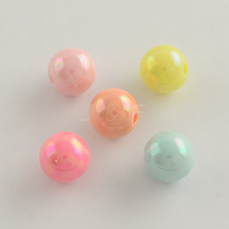AB Color Plated Acrylic Round Beads SACR-Q109-18mm-M-1