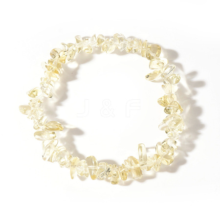 Natural Citrine Chips Bead Stretch Bracelets for Women Men CI5318-24-1