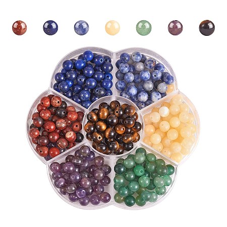 280Pcs 7 Style Chakela Natural Gemstone Beads G-SZ0002-02-1