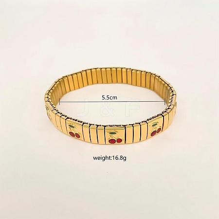 304 Stainless Steel Enamel Stretch Bracelets for Women FS-WG7EEC2-04-1
