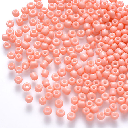 6/0 Baking Paint Glass Round Seed Beads SEED-S036-01C-17-1