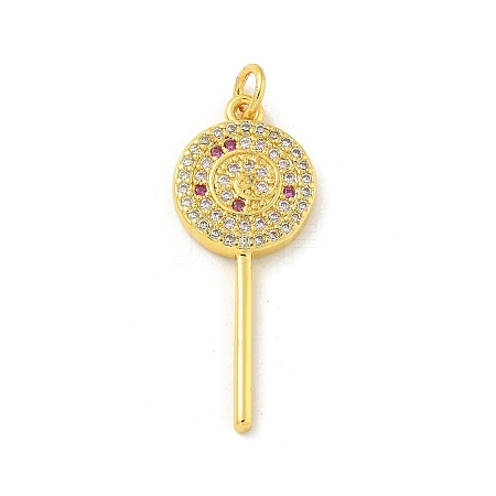Brass Micro Pave Cubic Zirconia Pendants KK-U044-06G-1