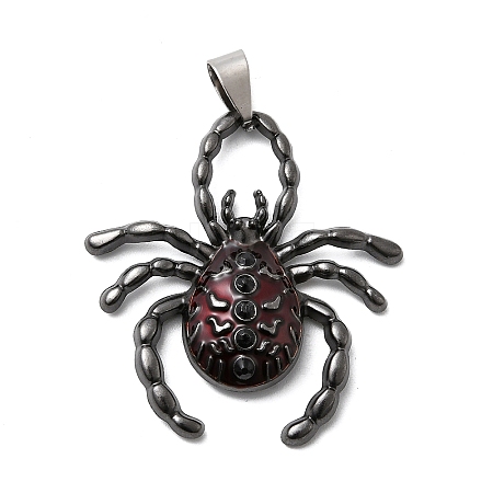 Halloween Alloy Enamel with Rhinestone Pendants FIND-Z098-02B-1