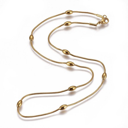 304 Stainless Steel Herringbone Chain Necklaces NJEW-F261-19G-1