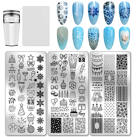 Stainless Steel DIY Nail Art Templates MRMJ-WH0092-198-1