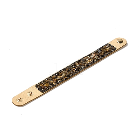 Faux Suede Snap Cord Bracelet LS-BJEW-F428-04-1