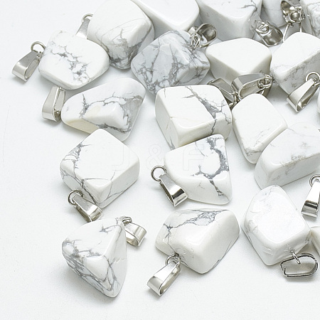 Natural Howlite Pendants G-T085-05-1