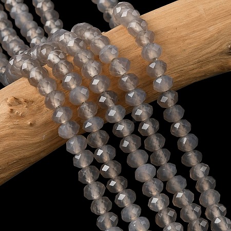 Natural Grey Agate Bead Strands G-D344-A19-03-1