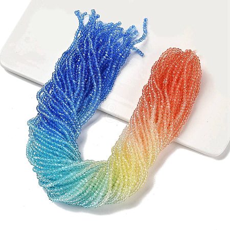 Transparent Painted Glass Beads Strands X1-DGLA-A034-T2mm-A13-1