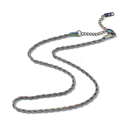 Ion Plating(IP) 304 Stainless Steel Rope Chain Necklace for Men Women NJEW-K245-023C-1