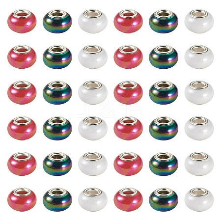150Pcs Opaque Resin European Beads RESI-TA0004-72B-1