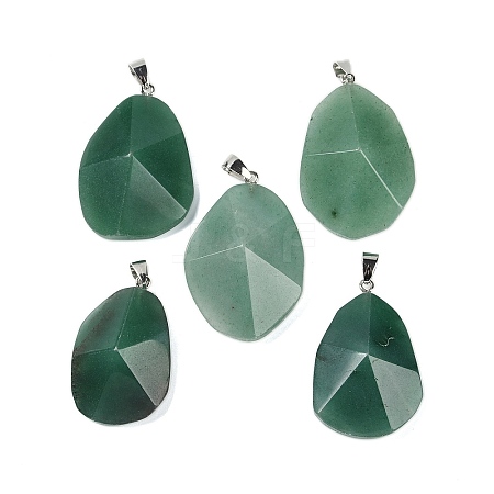 Natural Green Aventurine Pendants G-C140-06B-1