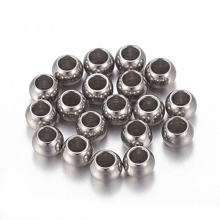201 Stainless Steel Beads STAS-F170-06P-B-1