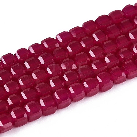Lab Grown Red Corundum Beads Strands G-N351-02A-01-1