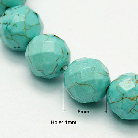 Natural Howlite Beads Strands TURQ-P027-44-1