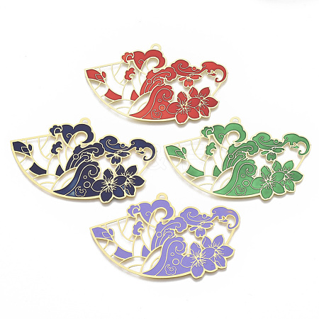 Brass Enamel Big Pendants KK-N223-06-1