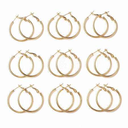 PVD Vacuum Plating 304 Stainless Steel Hoop Earrings STAS-S078-08-30mm-1