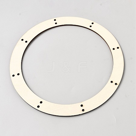 Unfinished Wooden Hanging Wreath Frame WOCR-WH0004-023A-1