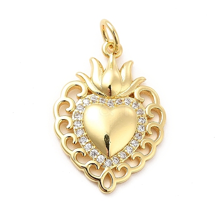 Rack Plating Brass Micro Pave Cubic Zirconia Pendants KK-K270-16G-1