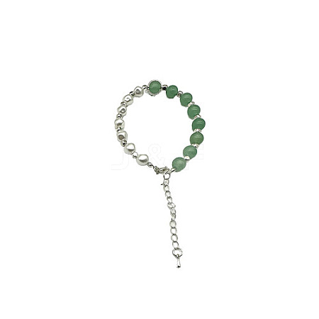 Natural Green Aventurine Round Beaded Bracelet NC1314-17-1