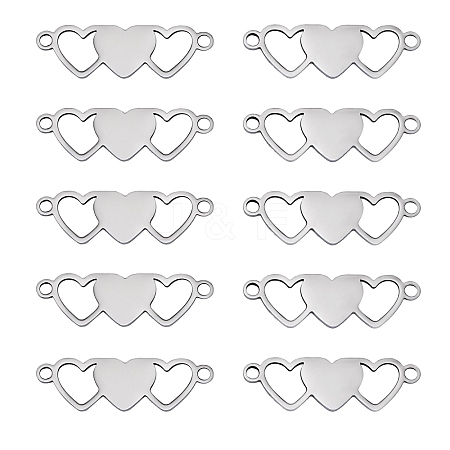 10Pcs Stainless Steel Connector Charms STAS-SZ0003-17C-1