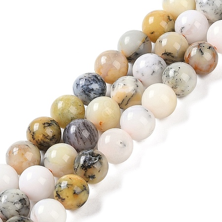 Natural White African Opal Beads Strands G-E472-02-8mmC-1