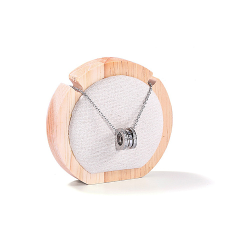 Round Wood Covered with Velvet One Necklace Display Stands PAAG-PW0008-005A-03-1