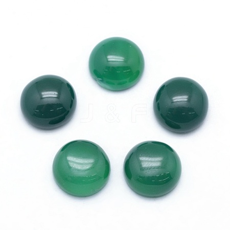 Natural Dyed & Heated Green Onyx Agate Cabochons G-P393-R43-10mm-1