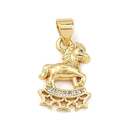 Brass Micro Pave Clear Cubic Zirconia Pendants KK-C265-01D-G-1
