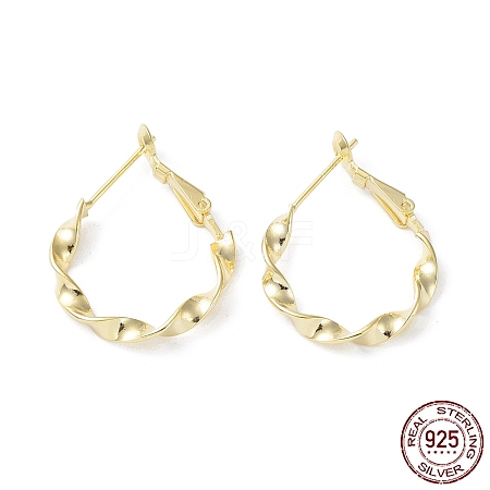 925 Sterling Silver Leverback Earrings EJEW-K258-20G-1