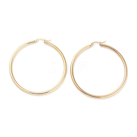 Ring 304 Stainless Steel Hoop Earrings for Women Men EJEW-B049-01H-G-1