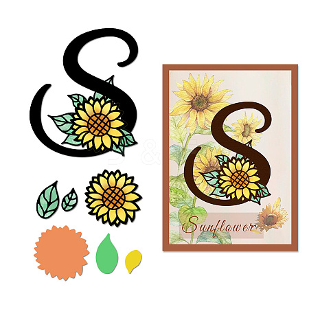 Flower Letter S Carbon Steel Cutting Dies Stencils DIY-WH0309-2371-1