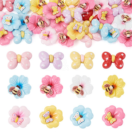 30Pcs 3 Styles Opaque Resin Cabochons RESI-TA0004-97-1