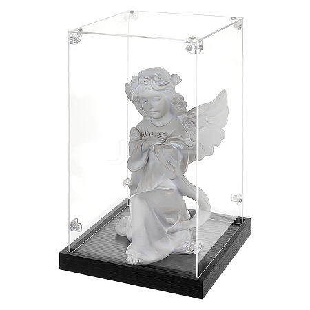 Acrylic Minifigure Display Cases with Black Base ODIS-WH0030-314A-1