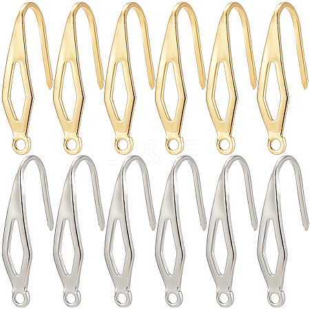 80Pcs 2 Colors 304 Stainless Steel Earring Hooks STAS-SC0009-24-1