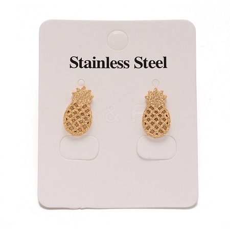 304 Stainless Steel Textured Ear Studs EJEW-L122-02G-1