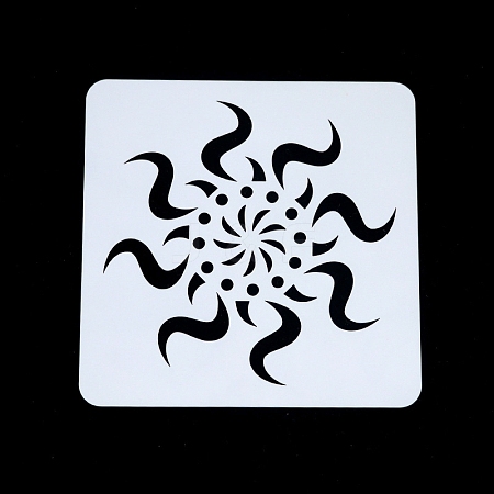 Flower Pattern Eco-Friendly PET Plastic Hollow Painting Silhouette Stencil DRAW-PW0008-04G-1