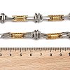 Ion Plating(IP) Two Tone 201 Stainless Steel Column & Oval Link Chain Bracelet BJEW-B078-30GP-4