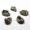 Electroplated Natural Druzy Agate Beads Strands G-N0259-01-2