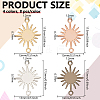 32Pcs 4 Colors Brass Connector Charms KK-BC0014-16-2