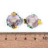 3D Lampwork & Brass Core European Beads LAMP-Q042-01C-3