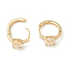 Brass Micro Pave Clear Cubic Zirconia Huggie Hoop Earrings EJEW-L234-026-4