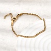 304 Stainless Steel Rope Chain Bracelets for Women BJEW-P395-01G-2